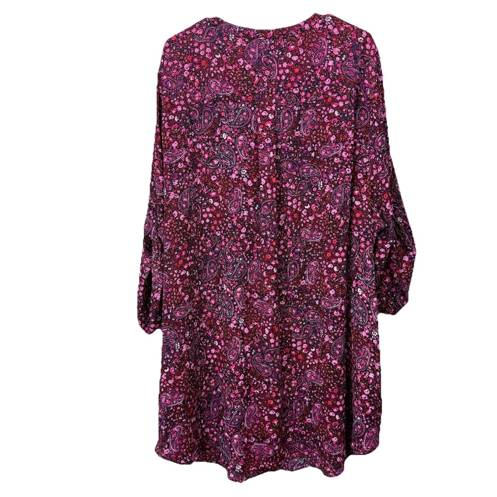 Torrid Harper Pink Floral Paisley Georgette 3/4 Sleeve Pullover Blouse Size 5X - Picture 9 of 12